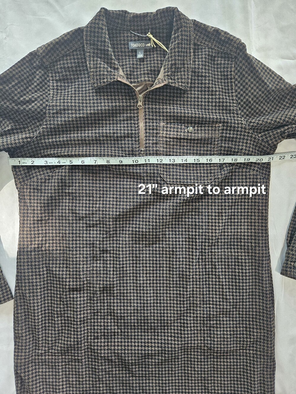 Toad & Co Womens L Cruiser Cord Popover Dress Brown Corduroy Long Sleeve Pockets - Picture 10 of 16